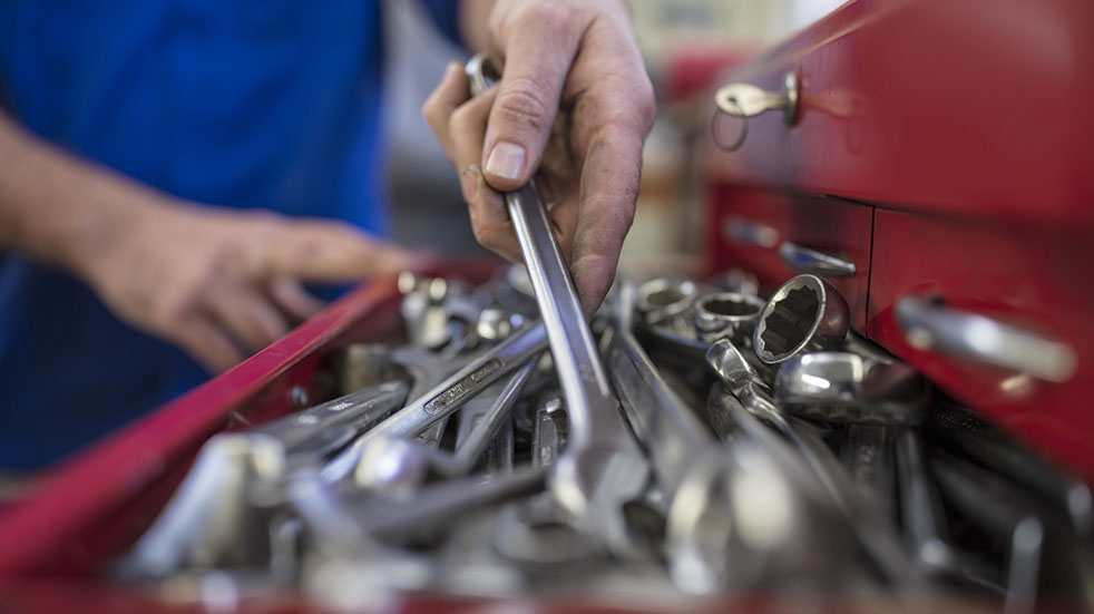 Restoring a classic car; tools